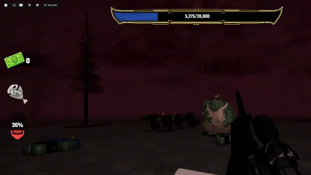 Fred's blue boss bar reading 5,275 out of 20,000 HP at the last stop in Last Stop Roblox Nightmare Mode